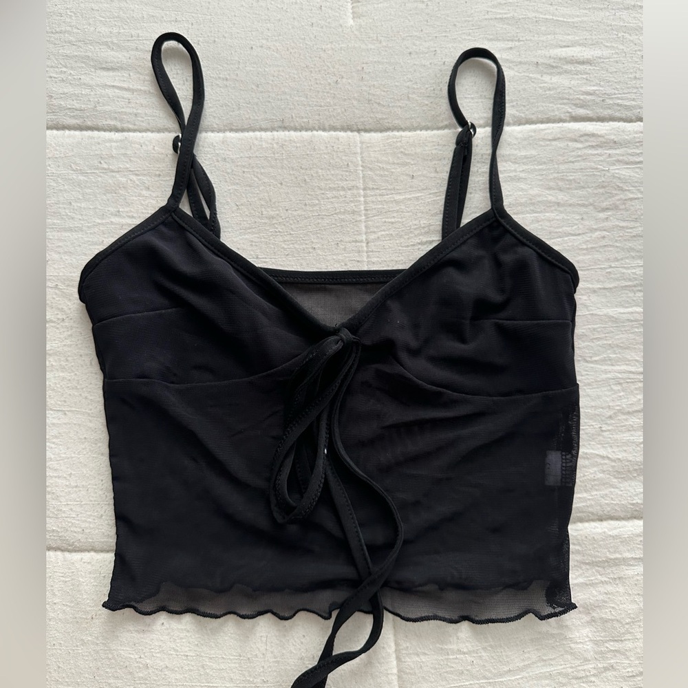 black mesh top